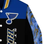 st louis blues fire skull blue black varsity jacket best selling
