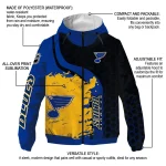 st louis blues hex grid texture blue black windbreaker jacket best selling