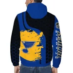 st louis blues hex grid texture blue black windbreaker jacket best selling