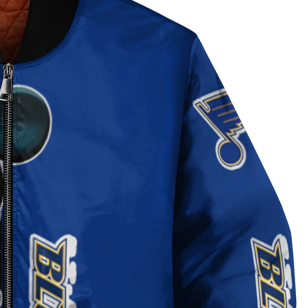 st louis blues mickey mouse blue bomber jacket premium grade st louis blues mickey mouse blue bomber jacket premium grade