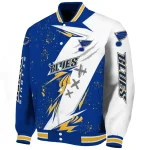 st louis blues ripped bolt blue white varsity jacket best selling