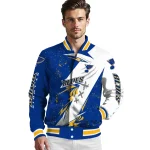 st louis blues ripped bolt blue white varsity jacket best selling