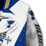 st louis blues ripped bolt blue white varsity jacket best selling