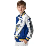 st louis blues ripped bolt blue white varsity jacket best selling