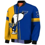st louis blues snoopy attitude blue bomber jacket best selling