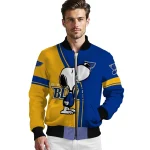 st louis blues snoopy attitude blue bomber jacket best selling