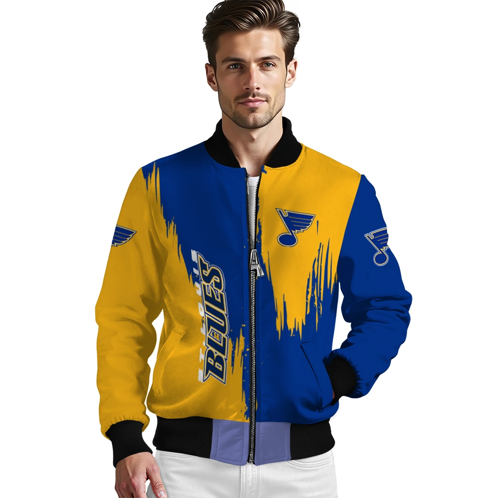 st louis blues urban mark blue bomber jacket high quality st louis blues urban mark blue bomber jacket high quality