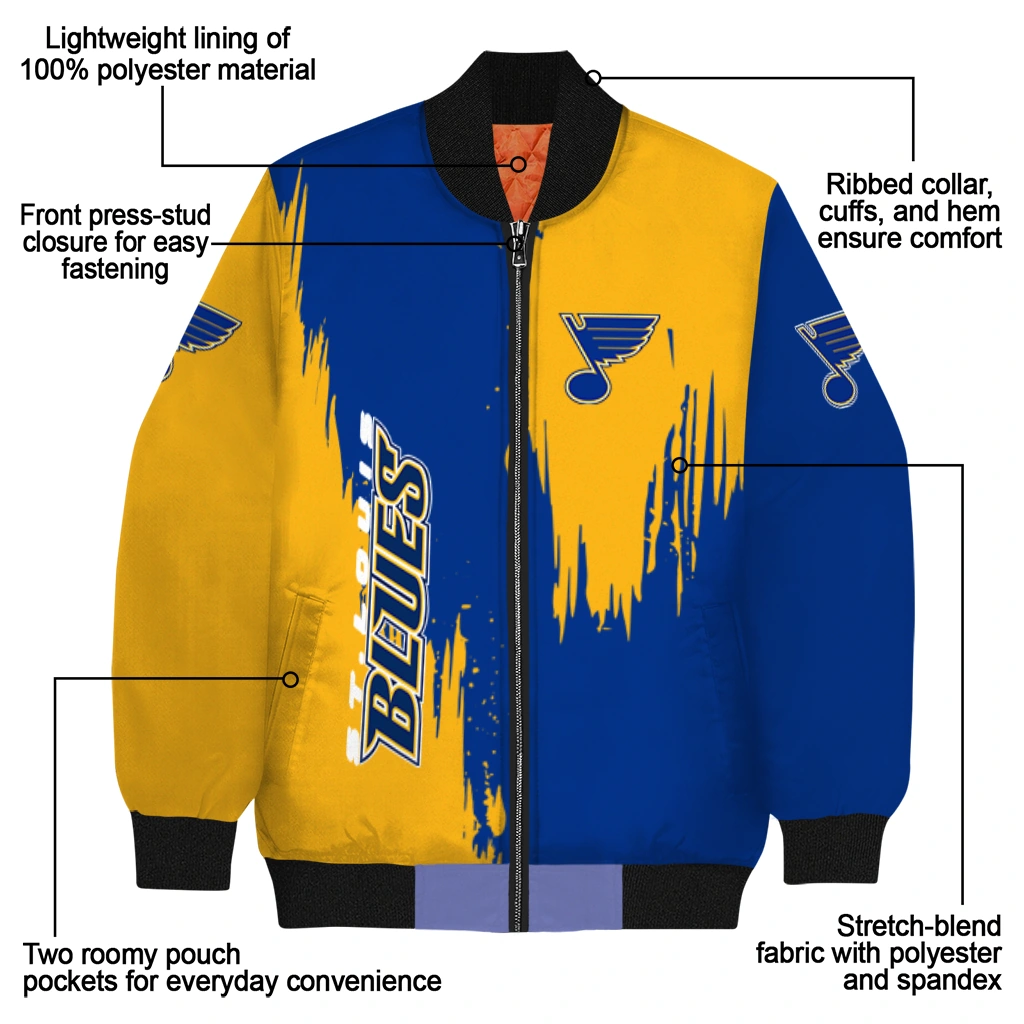 st louis blues urban mark blue bomber jacket new arrival st louis blues urban mark blue bomber jacket new arrival