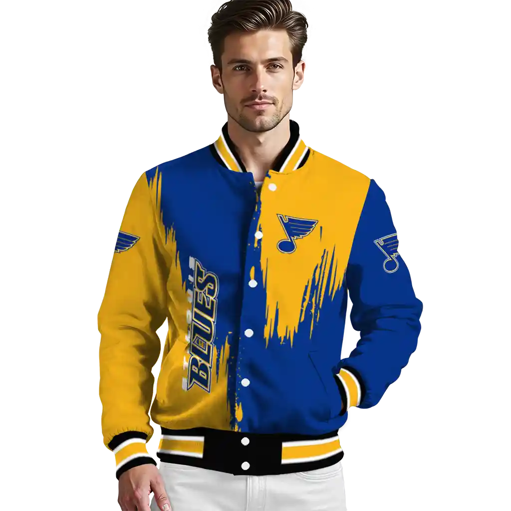 st louis blues urban mark blue varsity jacket high quality st louis blues urban mark blue varsity jacket high quality