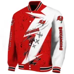 tampa bay buccaneers ripped bolt red white varsity jacket best selling