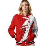 tampa bay buccaneers ripped bolt red white varsity jacket best selling