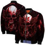 tampa bay buccaneers skull bite red black bomber jacket best selling