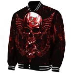 tampa bay buccaneers skull bite red black varsity jacket best selling