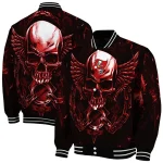 tampa bay buccaneers skull bite red black varsity jacket best selling
