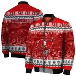 tampa bay buccaneers snowy pines red bomber jacket best selling