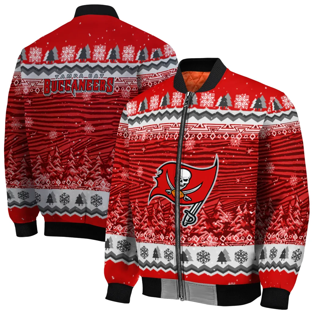 tampa bay buccaneers snowy pines red bomber jacket best selling tampa bay buccaneers snowy pines red bomber jacket best selling