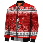 tampa bay buccaneers snowy pines red bomber jacket best selling