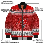 tampa bay buccaneers snowy pines red bomber jacket best selling