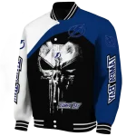 tampa bay lightning edgy mask blue black varsity jacket best selling