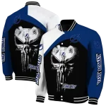 tampa bay lightning edgy mask blue black varsity jacket best selling