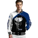 tampa bay lightning edgy mask blue black varsity jacket best selling
