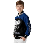 tampa bay lightning edgy mask blue black varsity jacket best selling