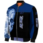 tampa bay lightning intricate skull blue black bomber jacket best selling
