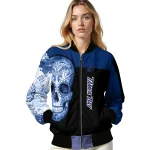 tampa bay lightning intricate skull blue black bomber jacket best selling