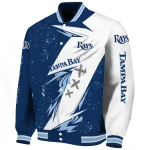 tampa bay rays ripped bolt navy white varsity jacket best selling