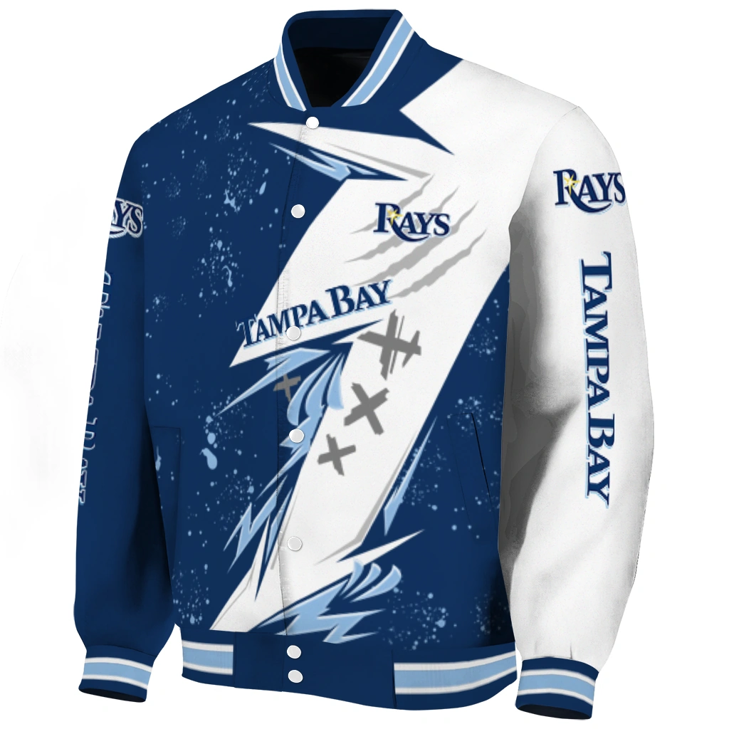 tampa bay rays ripped bolt navy white varsity jacket best selling tampa bay rays ripped bolt navy white varsity jacket best selling