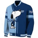 tampa bay rays snoopy attitude navy varsity jacket best selling