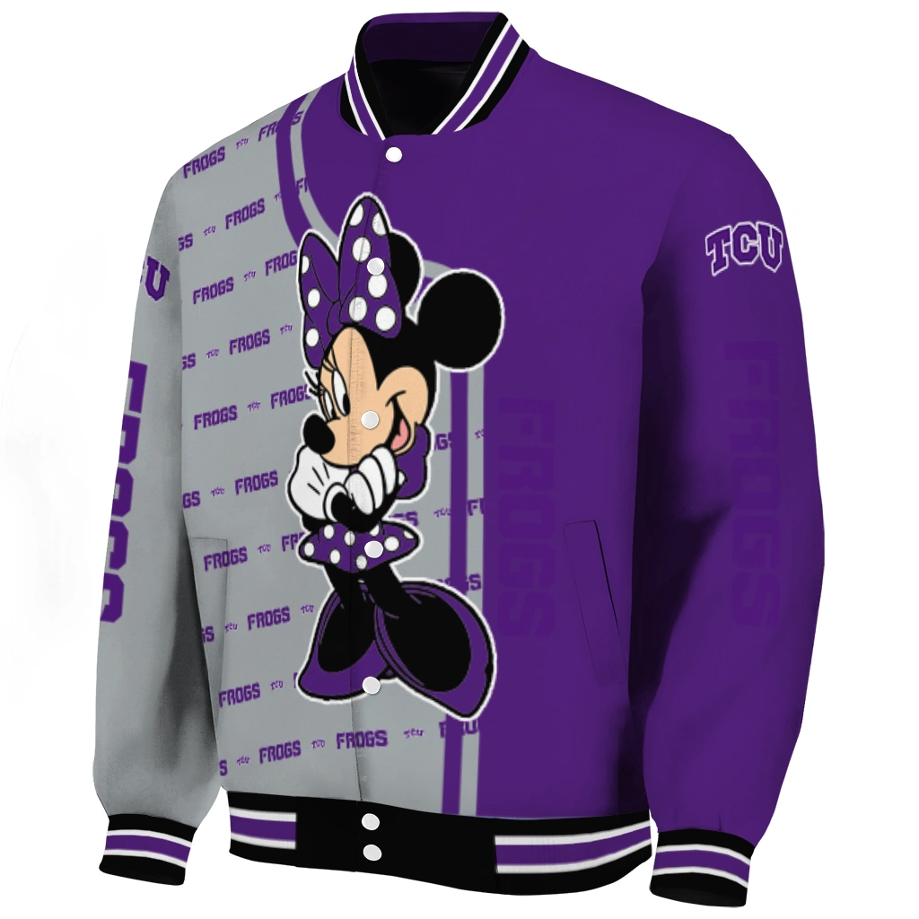 tcu horned frogs minnie mouse purple varsity jacket best selling tcu horned frogs minnie mouse purple varsity jacket best selling