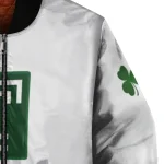 temple owls clovers pattern white green bomber jacket best selling