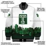 temple owls clovers pattern white green varsity jacket best selling