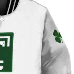 temple owls clovers pattern white green varsity jacket best selling