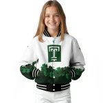 temple owls clovers pattern white green varsity jacket best selling