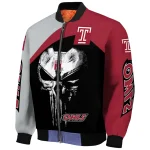 temple owls edgy mask red black bomber jacket best selling