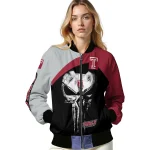 temple owls edgy mask red black bomber jacket best selling