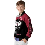 temple owls edgy mask red black bomber jacket best selling
