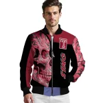 temple owls fire skull red black bomber jacket best selling