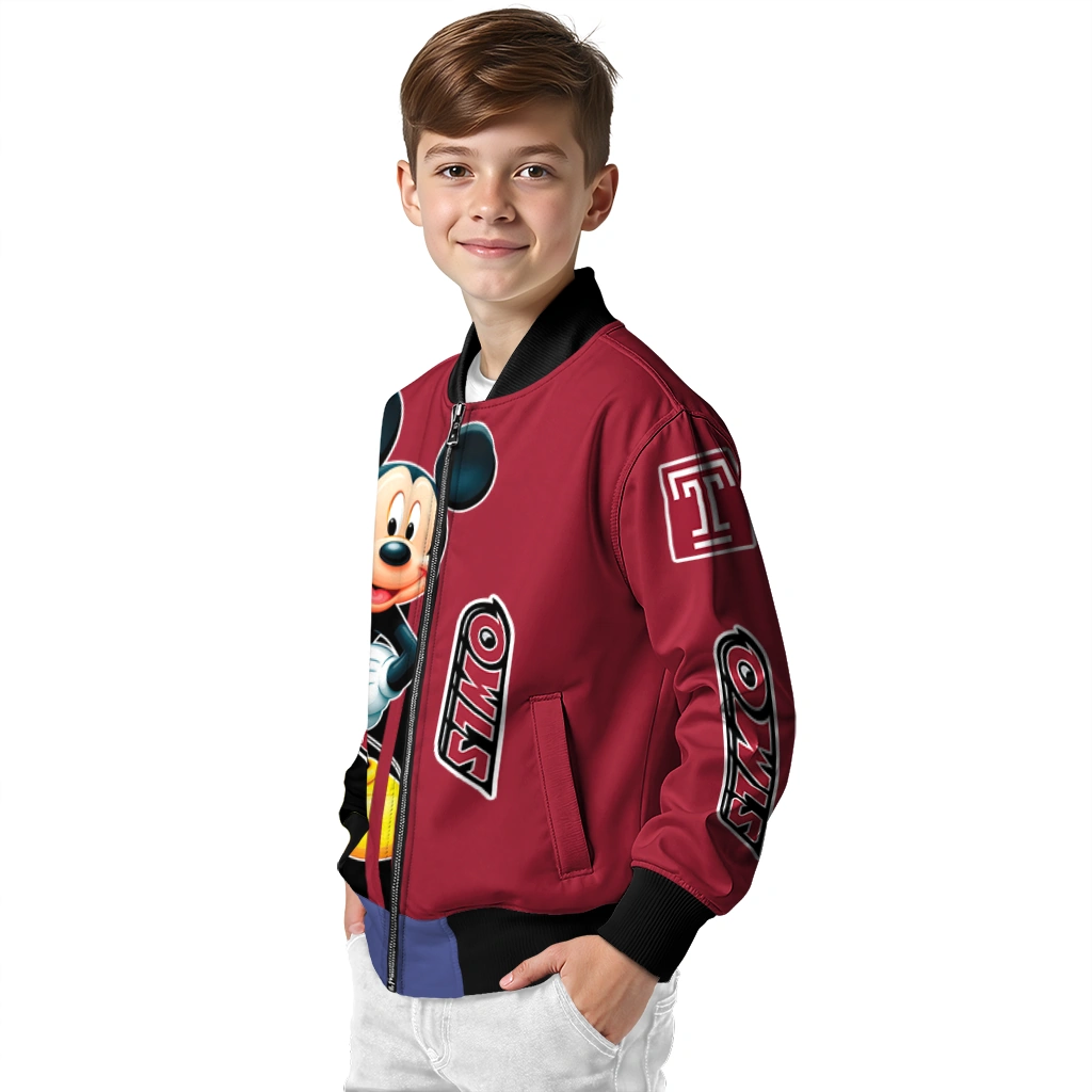 temple owls mickey mouse red bomber jacket trendy temple owls mickey mouse red bomber jacket trendy