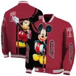 temple owls mickey mouse red varsity jacket best selling