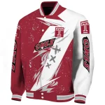 temple owls ripped bolt red white varsity jacket best selling