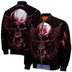 temple owls skull bite red black bomber jacket best selling