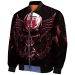 temple owls skull bite red black bomber jacket best selling