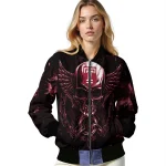 temple owls skull bite red black bomber jacket best selling