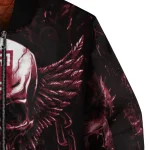 temple owls skull bite red black bomber jacket best selling