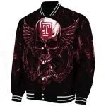 temple owls skull bite red black varsity jacket best selling