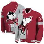 temple owls snoopy attitude red varsity jacket best selling