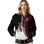 temple owls torn texture print red black varsity jacket best selling